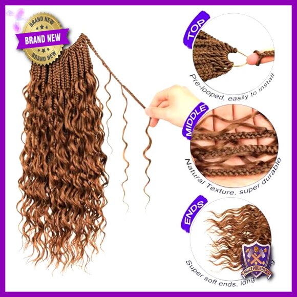 14 Inch Pre-Looped Protein Fiber Crochet Braids with Curly Ends